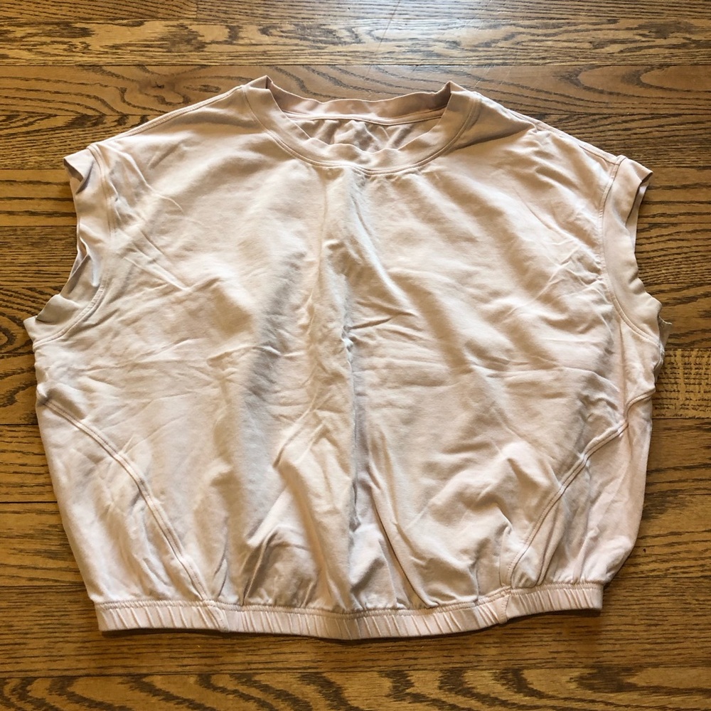 Lululemon Tank Cropped Elastic Hem Light Pink